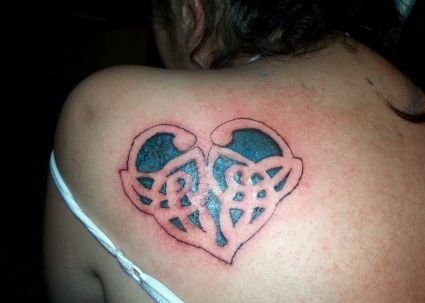 Celtic Heart Tattoo On Back